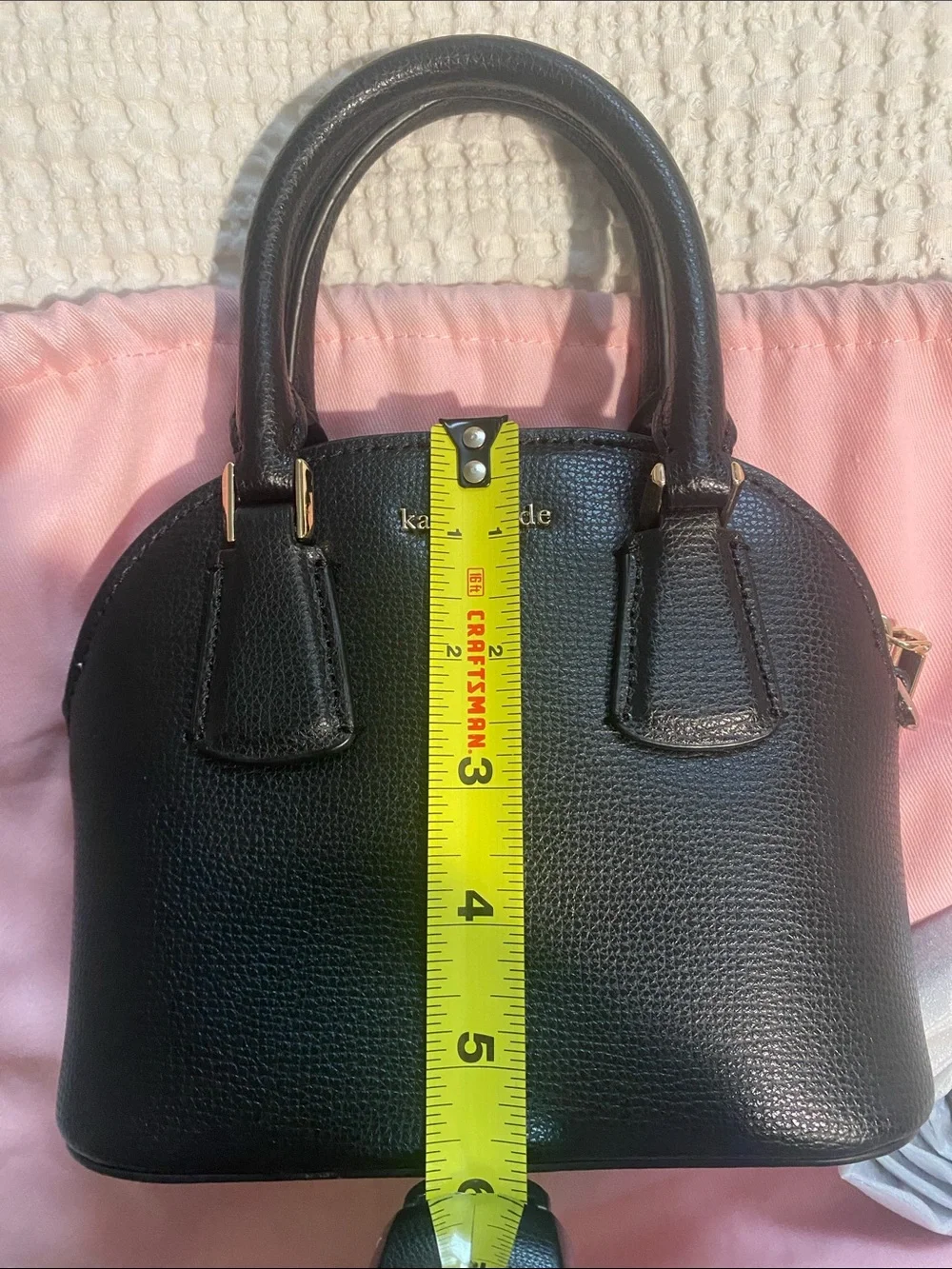 Like New Kate Spade Black Leather Mini Top Handle bag with Gold Hardware🖤✨